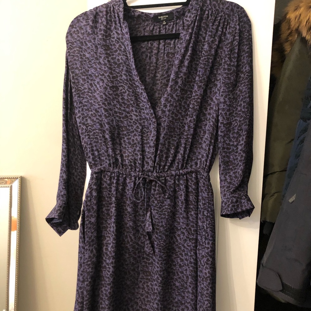 Aritzia Babaton Silk Dress - Purple Leopard